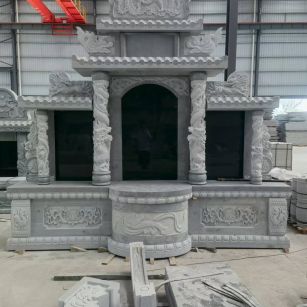 黑河 芝麻灰高档墓碑，土墓，可定制
