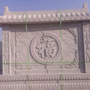 黑河 芝麻白花岗岩屏风，照壁，影壁