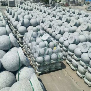 黑河 花岗岩实心圆球，石球，挡车球，挡车石，车止石，路障石。